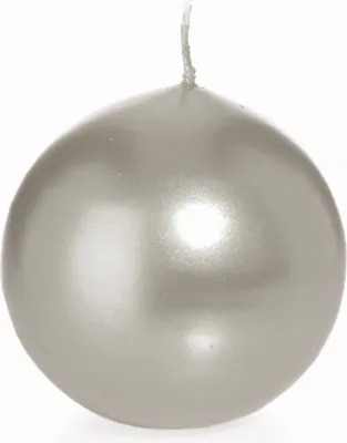 Produktbild von INNA-Glas Kugelkerze ROSELLA, silber, Ø8 cm, 25h - Germany - Kugel Kerze