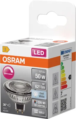 Image de Ampoule led classique, réflecteur GU5.3, 621lm , blanc neutre, dimmable, OS