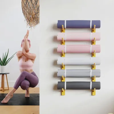 Produktbild von Wandhalterung für Yogamatten – Holzorganizer