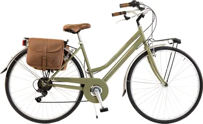 Obrázok produktu pre Via Veneto by Canellini mestský bicykel žena oceľ s bočnými taškami - Olivovo Zelená 46