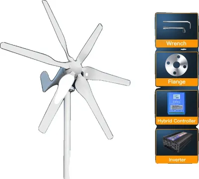 Immagine prodotto di Generatore eolico, utilizzo efficiente dell'energia, opzioni di tensione versatili, con sistema off-grid-a, 2000W, 48V