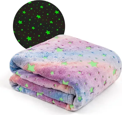 Produktbild von Kuscheldecke Mädchen Glow In The Dark Kinderdecke Weich Warm 130x170cm