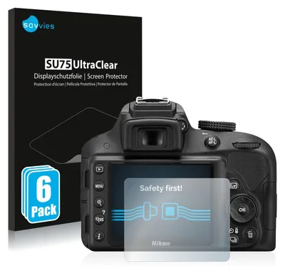 Produktbild von 6x Für Nikon D3300 Schutzfolie Savvies Displayschutz Display Schutz Folie Klar Transparent