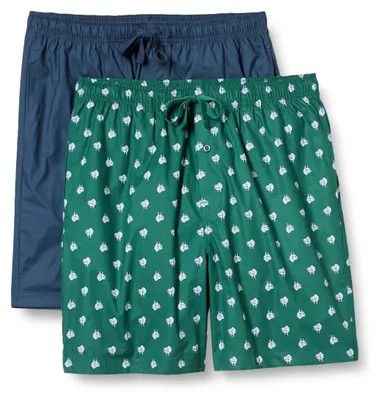 Immagine prodotto di Pantaloni corti da pigiama da uomo Essentials, modello corto, in cotone elasticizzato, confezione da 2, taglia I