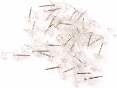 Zdjęcie produktu dla 50 sztuk pinezek z przezroczystą plastikową główką i metalowymi pinezkami do oznaczania pinezek Pinezki ścienne Pinezki do map do tablicy ogłoszeń Tablica korkowa Domowe biuro Artykuły szkolne