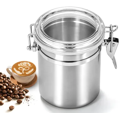 Edelstahl Kaffeebehälter 700 ml, luftdicht mit Kalenderrad