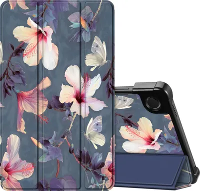 Produktbild von Fintie Hülle für Samsung Galaxy Tab A11/Tab A9 8,7 Zoll 2025/2023 - Schlank Kunstleder Tablet Schutzhülle mit Standfunktion, Blühender Hibiskus