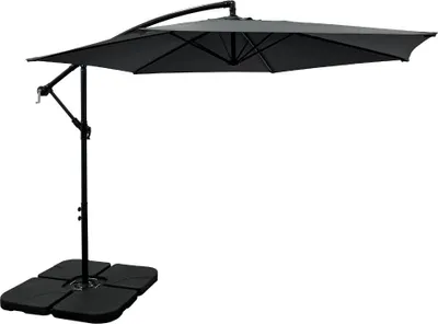 Produktbild von Ampelschirm Rimini | Seitenmast-Sonnenschirm Ø 3 m | Grau