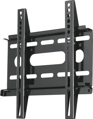 A black metal TV wall mount is shown against a white background.