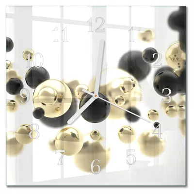 Immagine prodotto di Orologio da parete Tulup Glasuhr, orologio da cucina, vetro vero, 30x30 cm, design moderno e decorativo, silenzioso, lancette bianche - stile astratto