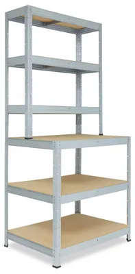 Obrázek produktu pro shelfplaza PRO 190x90x60cm Workshop Shelf v galvanizovaná provedení s 6 policemi a nosností 166 kg na polici