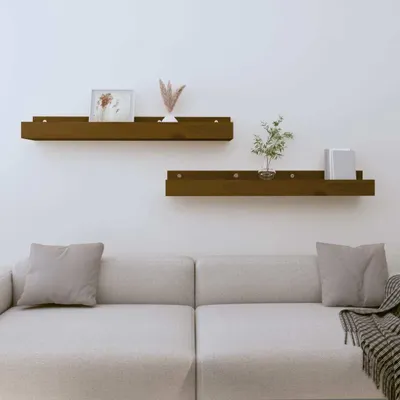 Produktbild von Maison Exclusive - Wandregale 2 Stk. Honigbraun 80x12x9 cm Massivholz Kiefer