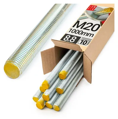 Obrázek produktu pro Šroubové tyče M20 x 1000 mm - Pozinkované (10 kusů)