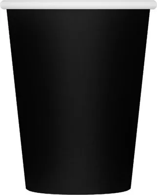 Image de Gobelets en papier noirs, 250ml, 6 pcs.