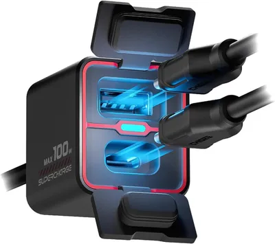 Immagine prodotto di Caricabatterie per motociclette - Caricabatterie - Alimentatore per batterie - Caricabatterie di emergenza - Manutentore di batterie - 100W, bidirezionale