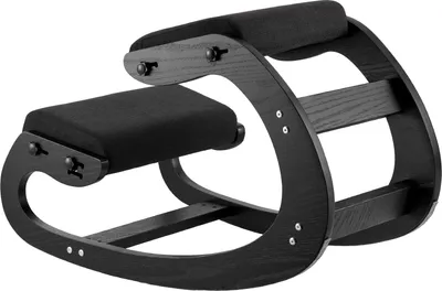 Obrázok produktu pre SucceBuy Ergonomická stolička na kolená s polstrovanou penou a stabilným dreveným rámom, výškovo nastaviteľná na podporu krku a chrbta, vhodná do kancelárie aj domova, čierna