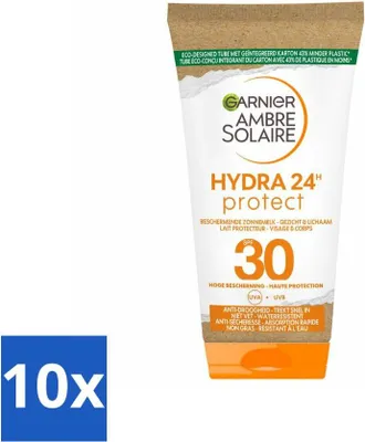 Image de Garnier – Ambre Solaire – Protection solaire – SPF 30 – Format voyage – Visage et corps – 50 ml - Lot économique - 10 pièces