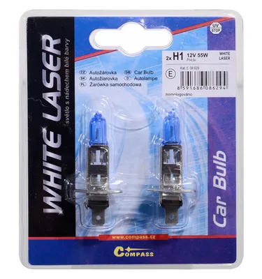 Zdjęcie produktu dla Żarówka 12V H1 55W P14,5s BIAŁA LASER blister 2szt