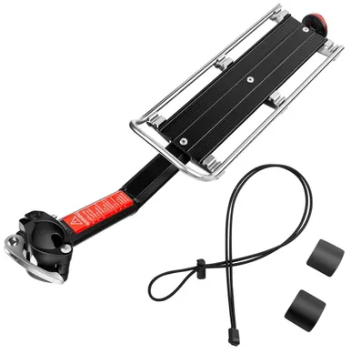 Produktbild von Fahrradgepäckträger, Schnellverschluss, Aluminiumlegierung, Montage an der hinteren Sattelstütze, Tragfähigkeit 7-9 kg, universell für Mountainbikes und Fatbikes