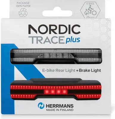 Produktbild von LED-E-Bike-Rücklicht HERRMANS Nordic Trace Plus E,mit Bremsl. u.Halter