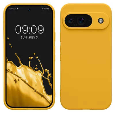 Produktbild von kwmobile Handyhülle für Google Pixel 9 Hülle - weiches Handy Silikon Case - Schutzhülle Cover - Honiggelb