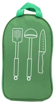 Produktbild von Camping-Reise-Kochutensilien-Organizer-Tasche, Outdoor-Kochgeschirr für Strand, Park, Picknick, Grillen, Grün