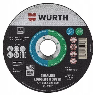 Produktbild von WURTH CERALINE Trennscheibe für Stahl Edelstahl 125mm