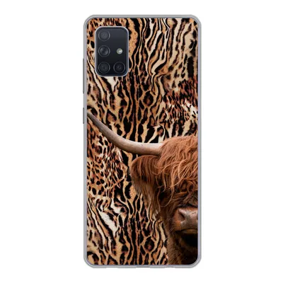 Produktbild von MuchoWow® Handyhülle Schutzhülle Hülle für Samsung Galaxy A71 Schottischer Highlander - Kuh - Pantherdruck Silikon Softcase Handy Hülle - Kartenbesitzer