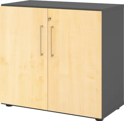 Produktbild von bümö smart Aktenschrank - 2 Ordnerhöhen - Nachbildung: Graphit/Ahorn