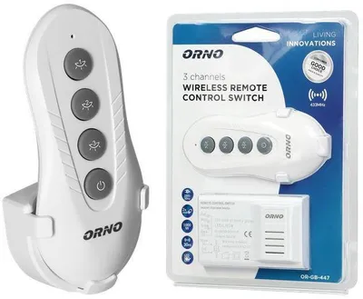 Zdjęcie produktu dla Bezprzewodowe 3-kanałowe sterowanie oświetleniem 1 pilot ORNO OR-GB-447