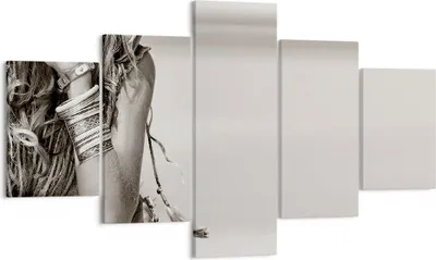 Produktbild von Bild auf Leinwand - Leinwandbild - 5 Teile - Frau Armband Jahrgang - 125x70cm - Wand Bild - Wanddeko - Wandbilder - Leinwanddruck - Bilder - Wanddekoration - Leinwand bilder - Wandbild - EA125x70-4839