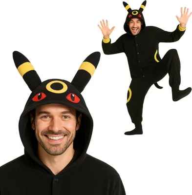 Produktbild von Pyjama Onesie Kigurumi Kostüm für Erwachsene Pokemon Schwarz Umbreon L: 165 - 175cm