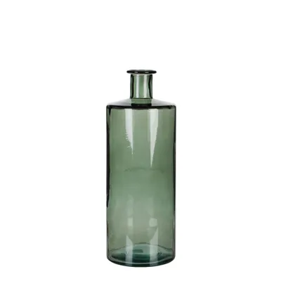 Image de Mica Decorations Bouteille de verre Guan - H40 x Ø15 cm - Verre recyclé - Vert