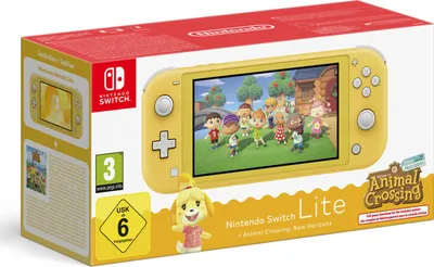 Zdjęcie produktu dla Nintendo Switch Lite Animal Crossing, Nintendo Switch Lite, NVIDIA Custom Tegra, Żółty, Analogowa/Cyfrowa, Przycisk Home, Przycisk zasilania, Przyciski