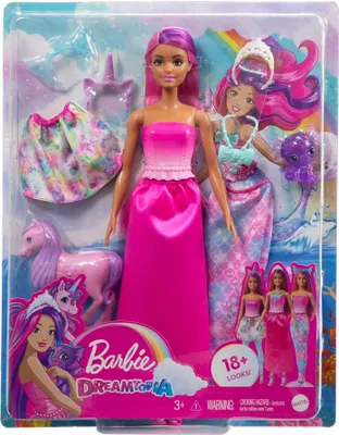 Zdjęcie produktu dla Zestaw Przebieranek Barbie Dreamtopia 3w1 - Stwórz magiczne przygody z lalką w różnych stylach i odkryj świat wyobraźni!