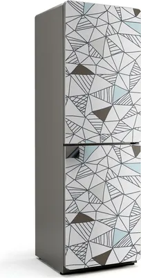 Produktbild von Abstraktes geometrisches Muster – Magnetische Kühlschrank Abdeckung – Dekorfolie magnetisch Küche – Kühlschrank Magnet Deko – selbstklebende Magnettafel – Magnetfolie für Kühlschranktür – 60x190 cm