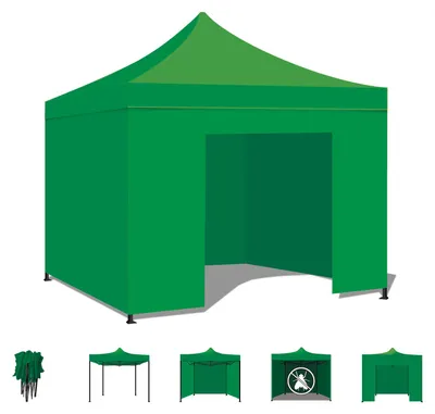 Image de Taman Tente de jardin / Gazebo 3X3 Marquise pliante imperméable pour les foires et marchés Couleur verte