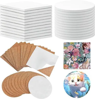 Produktbild von Keramische Unterstützungen 10x10cm weiß für DIY und Kunst