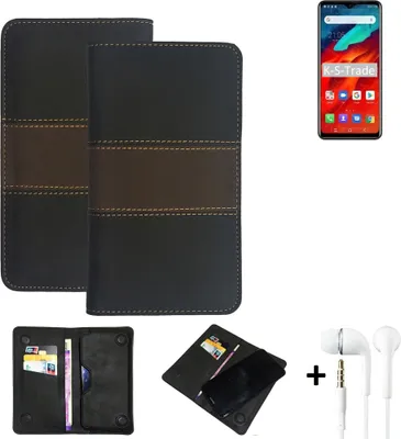 Produktbild von K-S-Trade Handyhülle + Kopfhörer kompatibel mit Blackview A80 Pro Schutzhülle Walletcase Bookstyle Tasche Schutz Case Hülle Wallet Cover