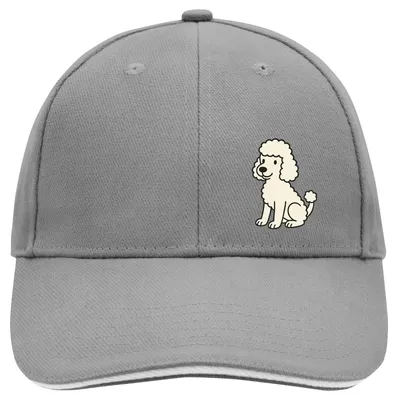 Produktbild von Huuraa Cappy Mütze Pudel Curly Comic Dark Grey/White Baumwolle 6-Panel Kappe Geschenkidee