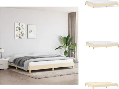 Produktbild von vidaXL Bettgestell Creme 200x200 cm Stoff -  Betten & Bettgestelle