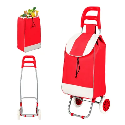 Produktbild von Ribelli Einkaufstrolley Einkaufstrolley mit Korb, 2 Räder, 38 Liter, Rot,  für Einkauf, Camping