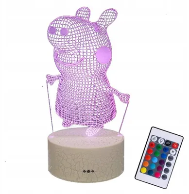 Produktbild von moXomi 3D LED Nachtlicht Peppa Wutz, 16 Farben, Premium