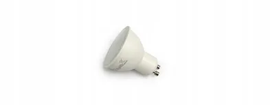 A white LED light bulb on a white background.