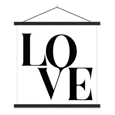 Produktbild von MuchoWow® Textilposter Text - Liebe - Zitate 60x60 cm mit schwarzem Rahmen - Posteraufhänger