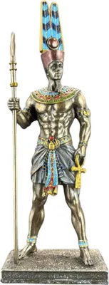 Immagine prodotto di Scultura "AMON - dio egizio - figura dettagliata, bronzata e dipinta a mano, 26,5 cm WU78002A4