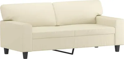 Obrázok produktu pre vidaXL 2-miestna pohovka Cream 140 cm Imitácia kože