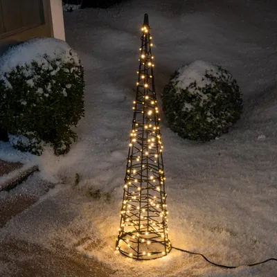 Produktbild von esotec Solar Weihnachtspyramide Weihnachtsdeko Metallgestell Lichterkette 103409