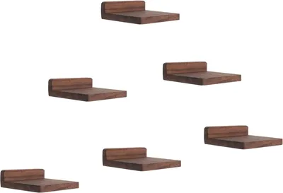 Zdjęcie produktu dla Półki ścienne 12.7x10x4cm, 6 szt., orzech, dekoracja ścienna do salonu