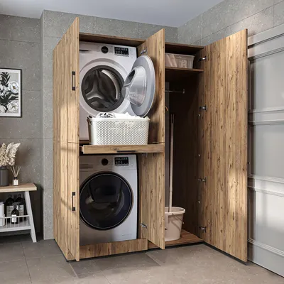 Produktbild von Roomart DORA-I Waschmaschinen-Überbauschrank 130 cm breit, Eiche